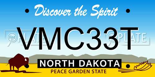 VMC33T North Dakota License Plate