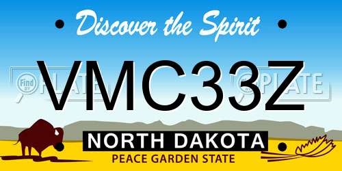 VMC33Z North Dakota License Plate