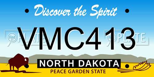 VMC413 North Dakota License Plate