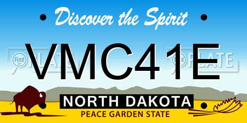 VMC41E North Dakota License Plate