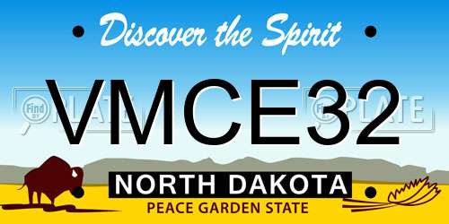 VMCE32 North Dakota License Plate