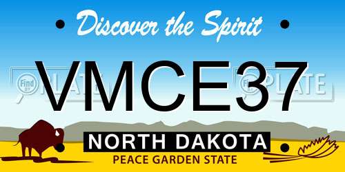 VMCE37 North Dakota License Plate