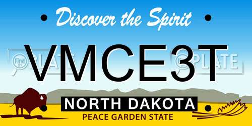 VMCE3T North Dakota License Plate