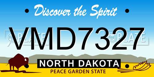 VMD7327 North Dakota License Plate