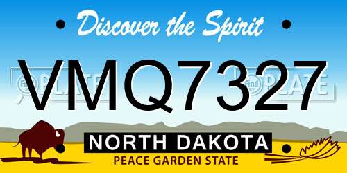 VMQ7327 North Dakota License Plate