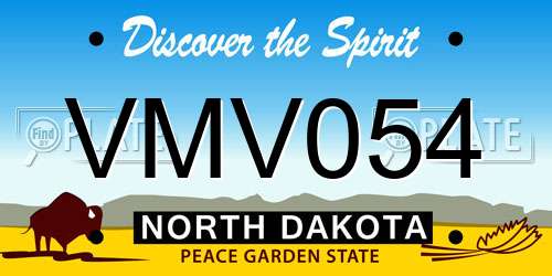 VMV054 North Dakota License Plate