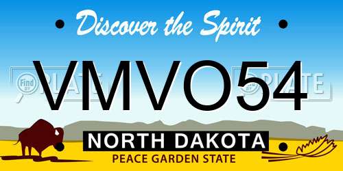 VMVO54 North Dakota License Plate