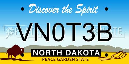 VN0T3B North Dakota License Plate