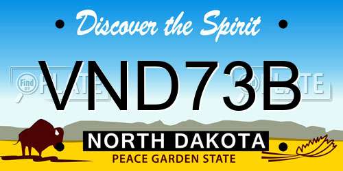 VND73B North Dakota License Plate