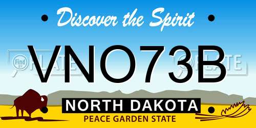 VNO73B North Dakota License Plate