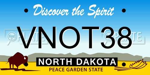 VNOT38 North Dakota License Plate
