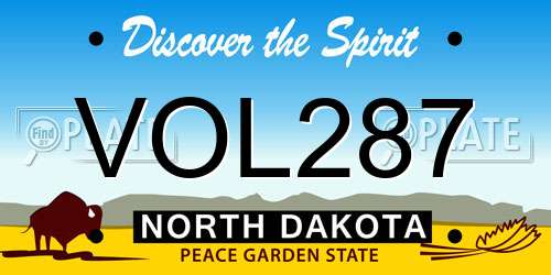 VOL287 North Dakota License Plate