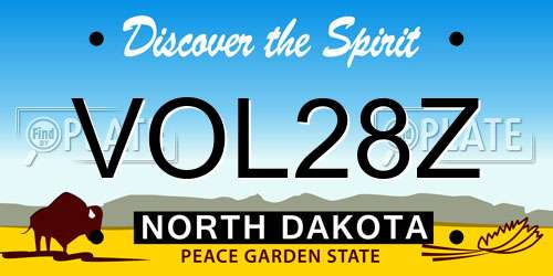 VOL28Z North Dakota License Plate