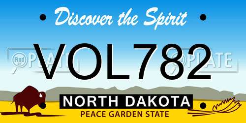VOL782 North Dakota License Plate