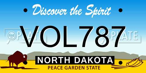 VOL787 North Dakota License Plate