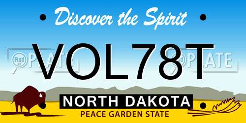 VOL78T North Dakota License Plate