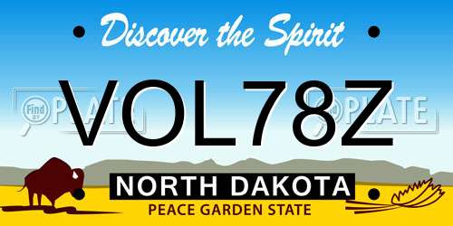 VOL78Z North Dakota License Plate