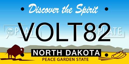 VOLT82 North Dakota License Plate