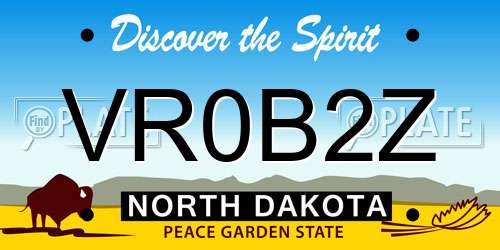 VR0B2Z North Dakota License Plate