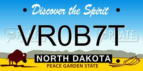 VR0B7T North Dakota License Plate