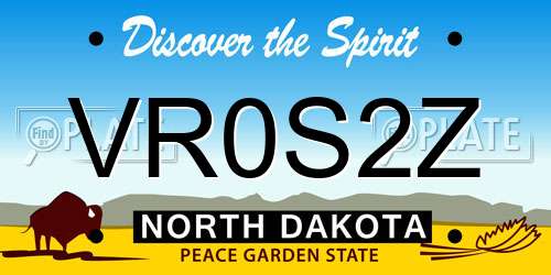 VR0S2Z North Dakota License Plate