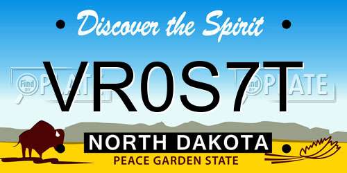 VR0S7T North Dakota License Plate