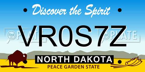 VR0S7Z North Dakota License Plate