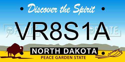 VR8S1A North Dakota License Plate