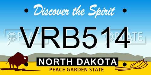 VRB514 North Dakota License Plate
