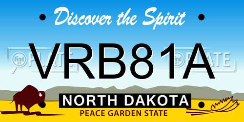 VRB81A North Dakota License Plate