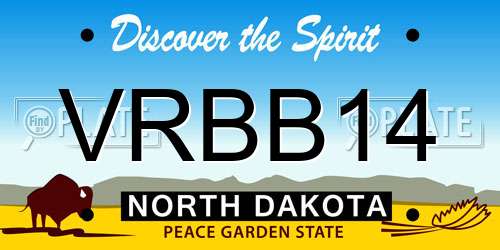 VRBB14 North Dakota License Plate