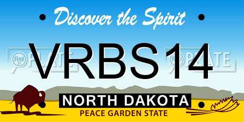 VRBS14 North Dakota License Plate
