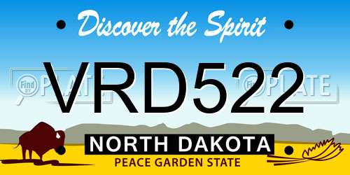 VRD522 North Dakota License Plate