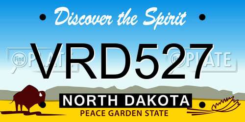 VRD527 North Dakota License Plate