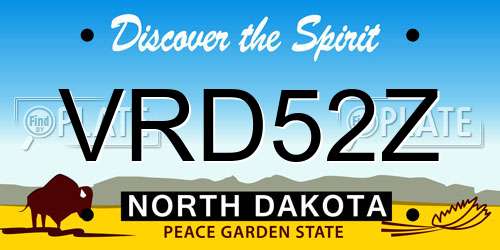 VRD52Z North Dakota License Plate