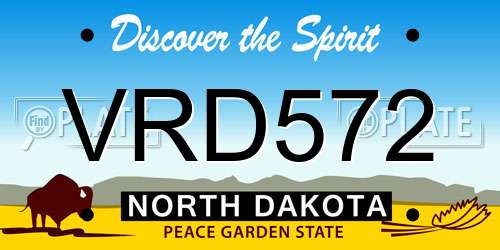 VRD572 North Dakota License Plate
