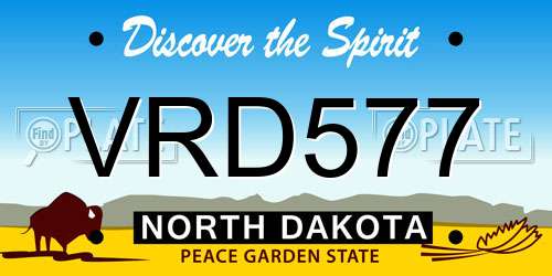 VRD577 North Dakota License Plate