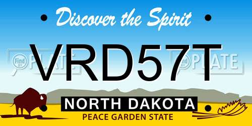 VRD57T North Dakota License Plate
