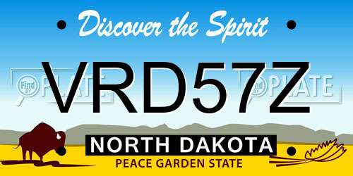 VRD57Z North Dakota License Plate