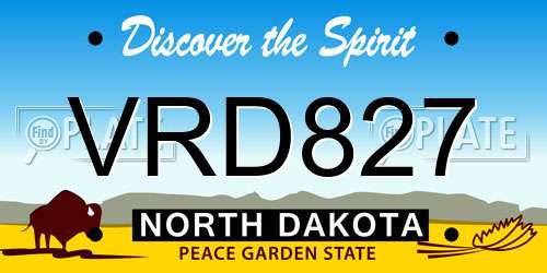 VRD827 North Dakota License Plate