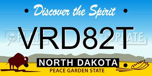 VRD82T North Dakota License Plate