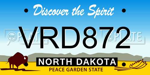 VRD872 North Dakota License Plate