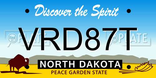 VRD87T North Dakota License Plate