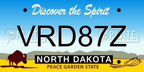 VRD87Z North Dakota License Plate