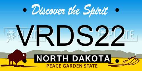 VRDS22 North Dakota License Plate