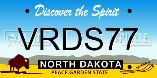 VRDS77 North Dakota License Plate