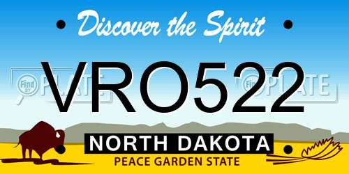 VRO522 North Dakota License Plate