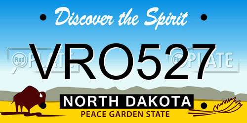 VRO527 North Dakota License Plate