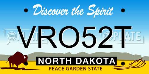 VRO52T North Dakota License Plate