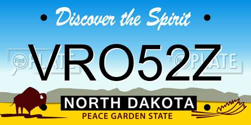 VRO52Z North Dakota License Plate